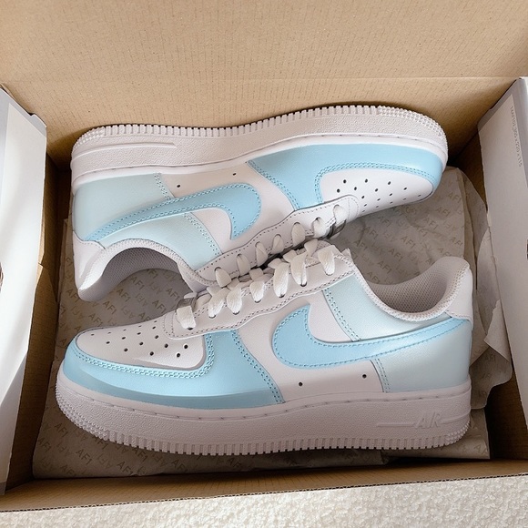 Baby Blue Air force 1 low custom nike sneakers